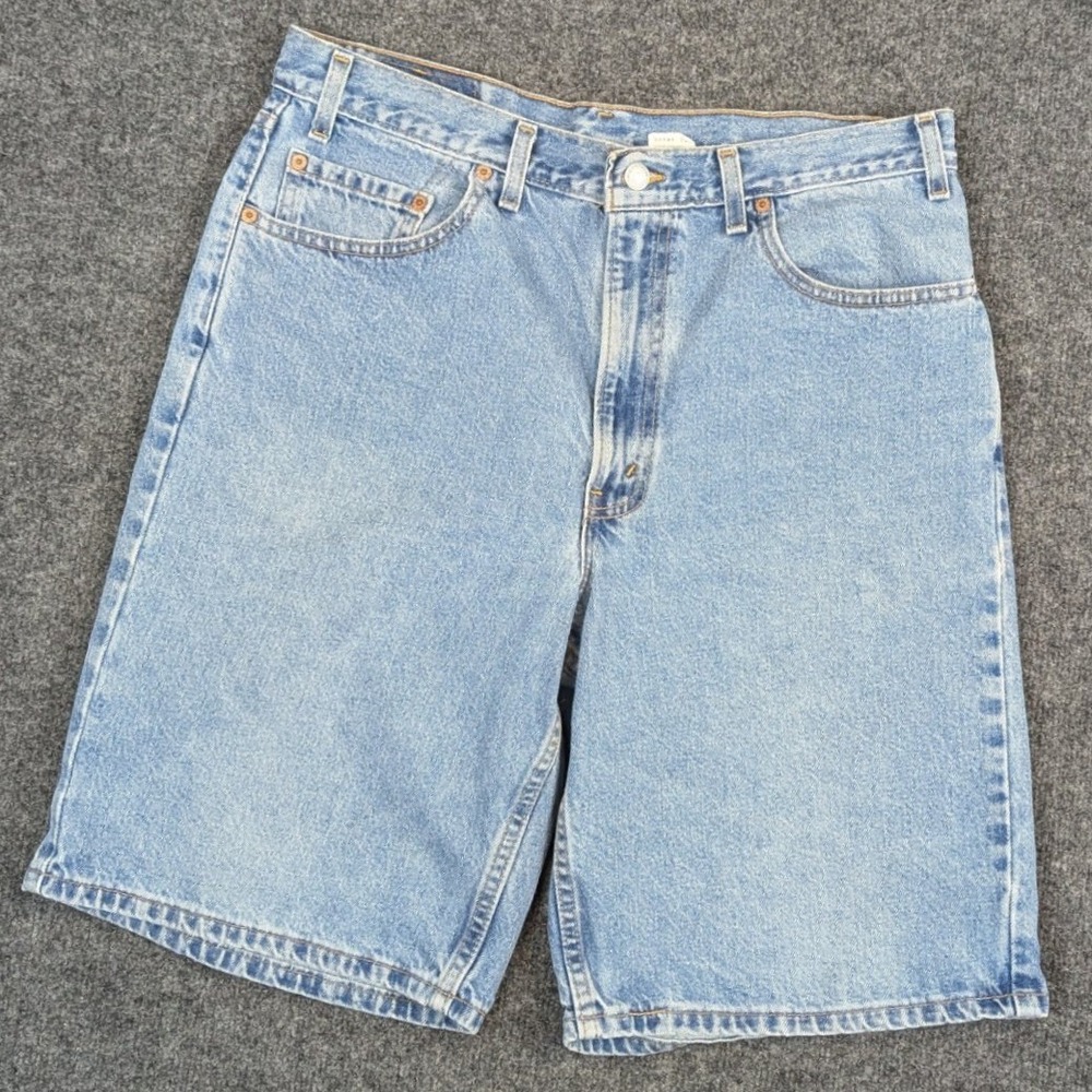 Vintage Levis 550 Relaxed Fit Denim Shorts Light Wash Blue Made in‎ USA Mens 36